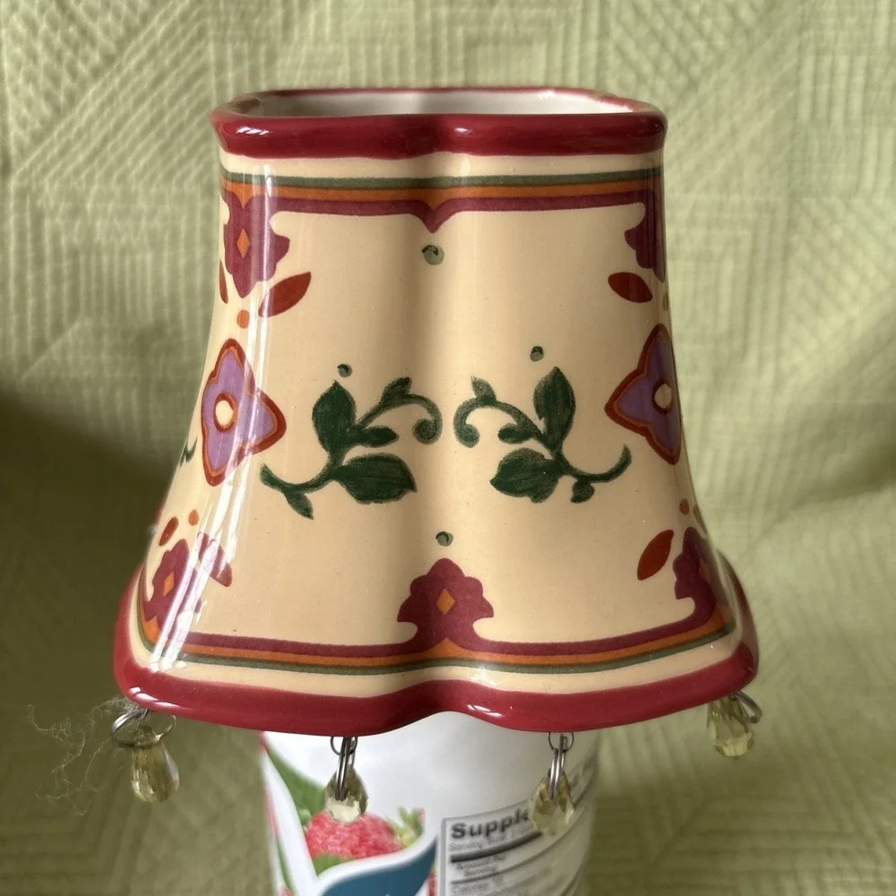 Vintage Bohemian Spice Floral Decorative Partylite Candle Shade w/tassles P7973